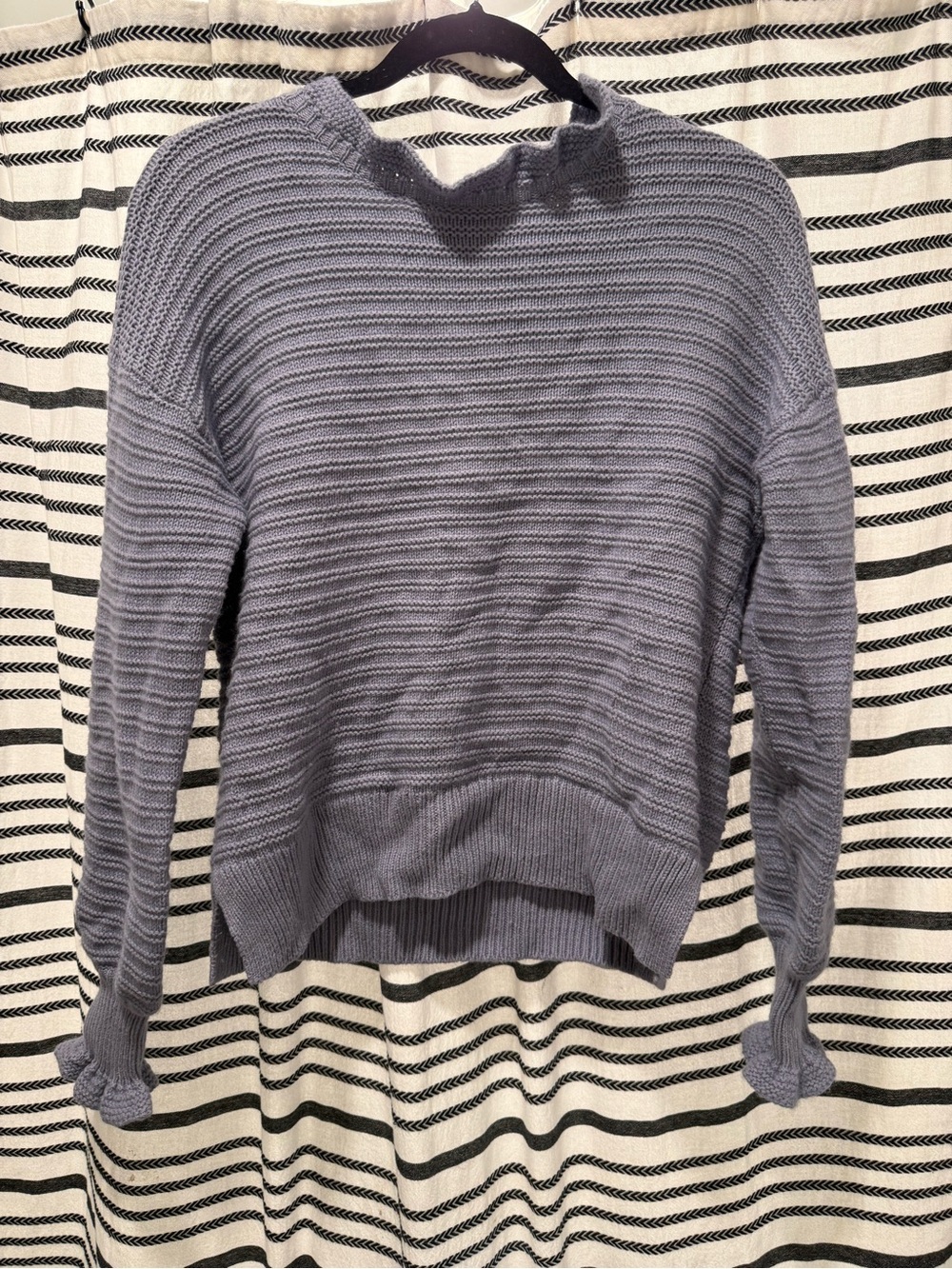 Madewell Periwinkle Ribbed Crewneck Sweater
